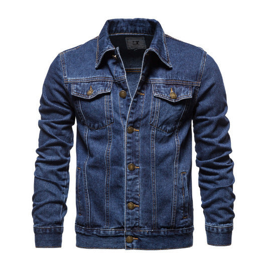 Men’s Slim Fit Solid Denim Jacket – Trendy Casual Wear
