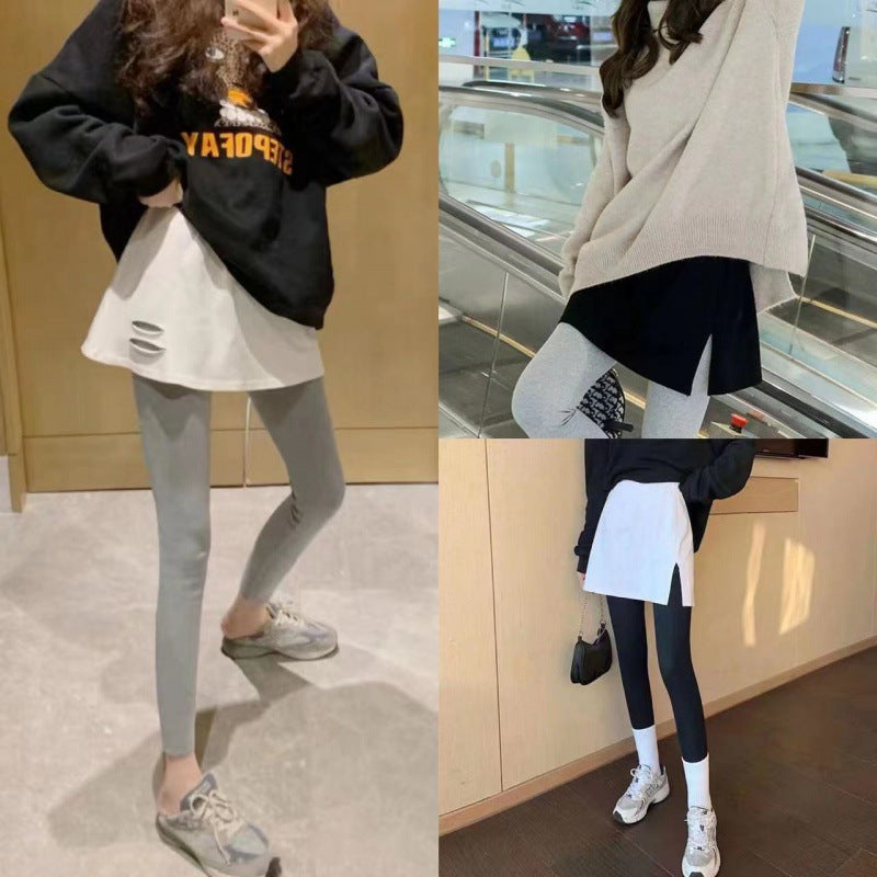 Women’s Sweater Layering Fake Hem Skirt – All-Match