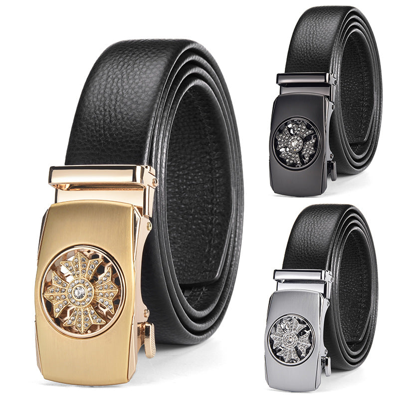Men’s Genuine Leather Belt – High-End Alloy Buckle
