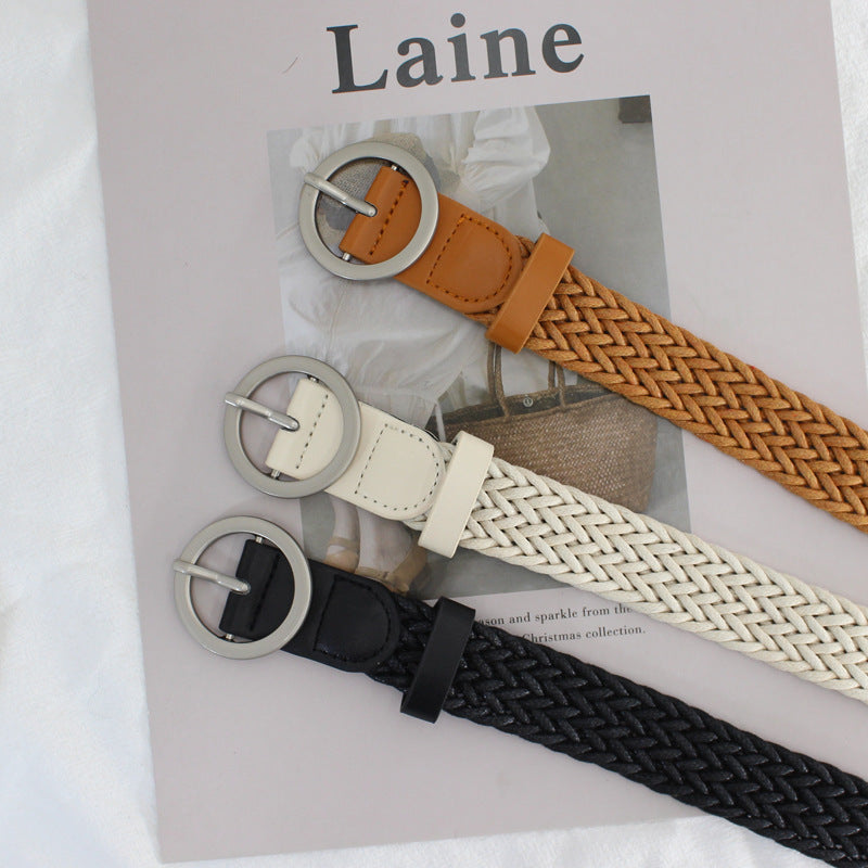 Korean Retro Handwoven Rope Belt for Women