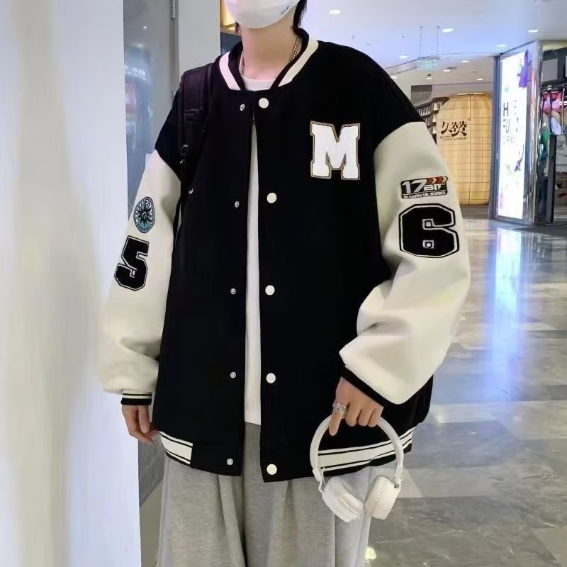 STOCK-Youth Loose Baseball Jacket for Men – Autumn Trend
