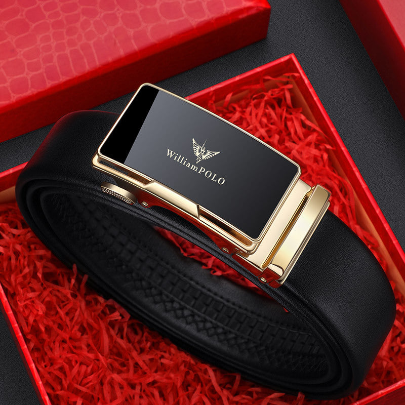 King Paul Leather Belt – Auto Buckle Business Style