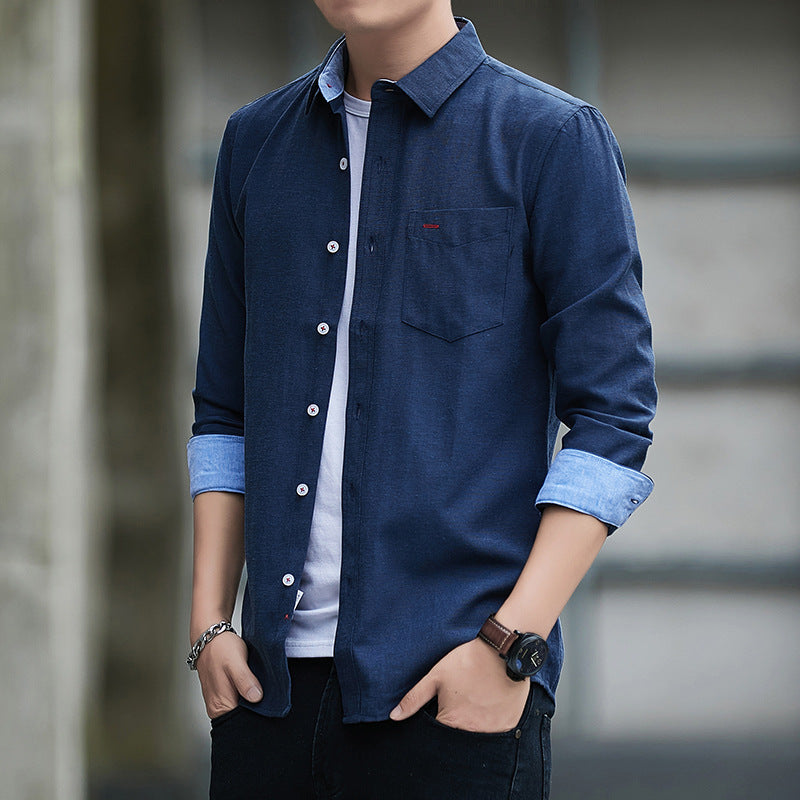 Trendy Color-Match Men’s Shirt Coat