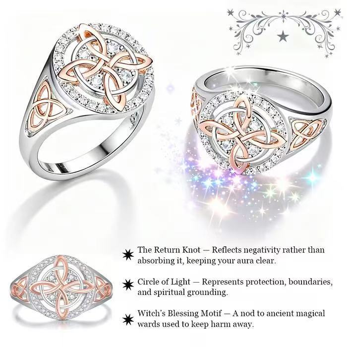 Two-Color Zircon Ring for Women High-End Trendy Jewelry