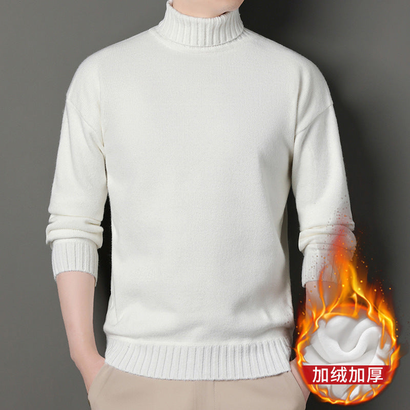 Men’s Thick Fleece Turtleneck Sweater – Warm Knit