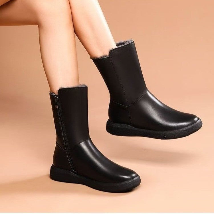 INSTOCK-Wedge Fleece-Lined Boots