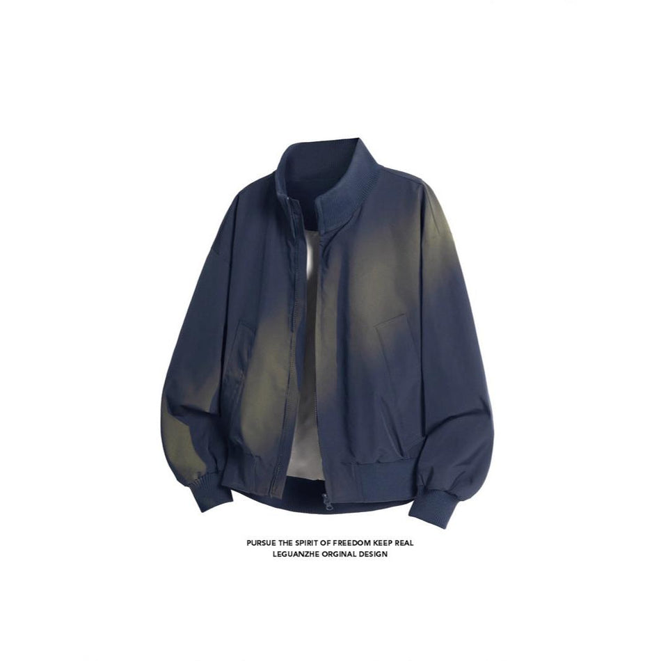 STOCK-Men's American Retro Bomber Jacket Spring Autumn Loose