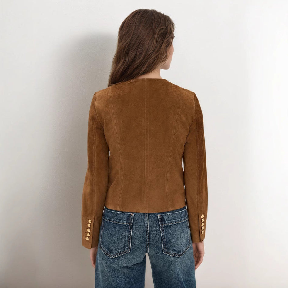 STOCK-Suede Jackets for Men 2025 | Classic Metal Button Style