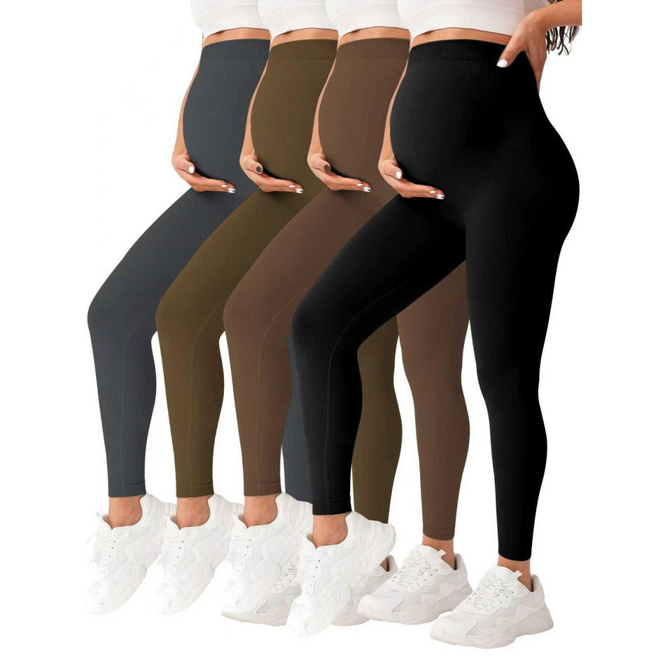 Maternity High Waist Seamless Yoga Leggings Black