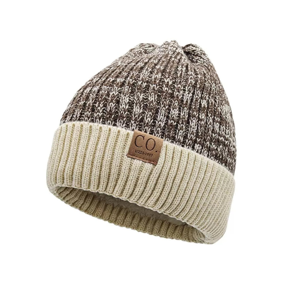 Korean Wool Winter Hat – Thick Warm Knitted Beanie for Men &