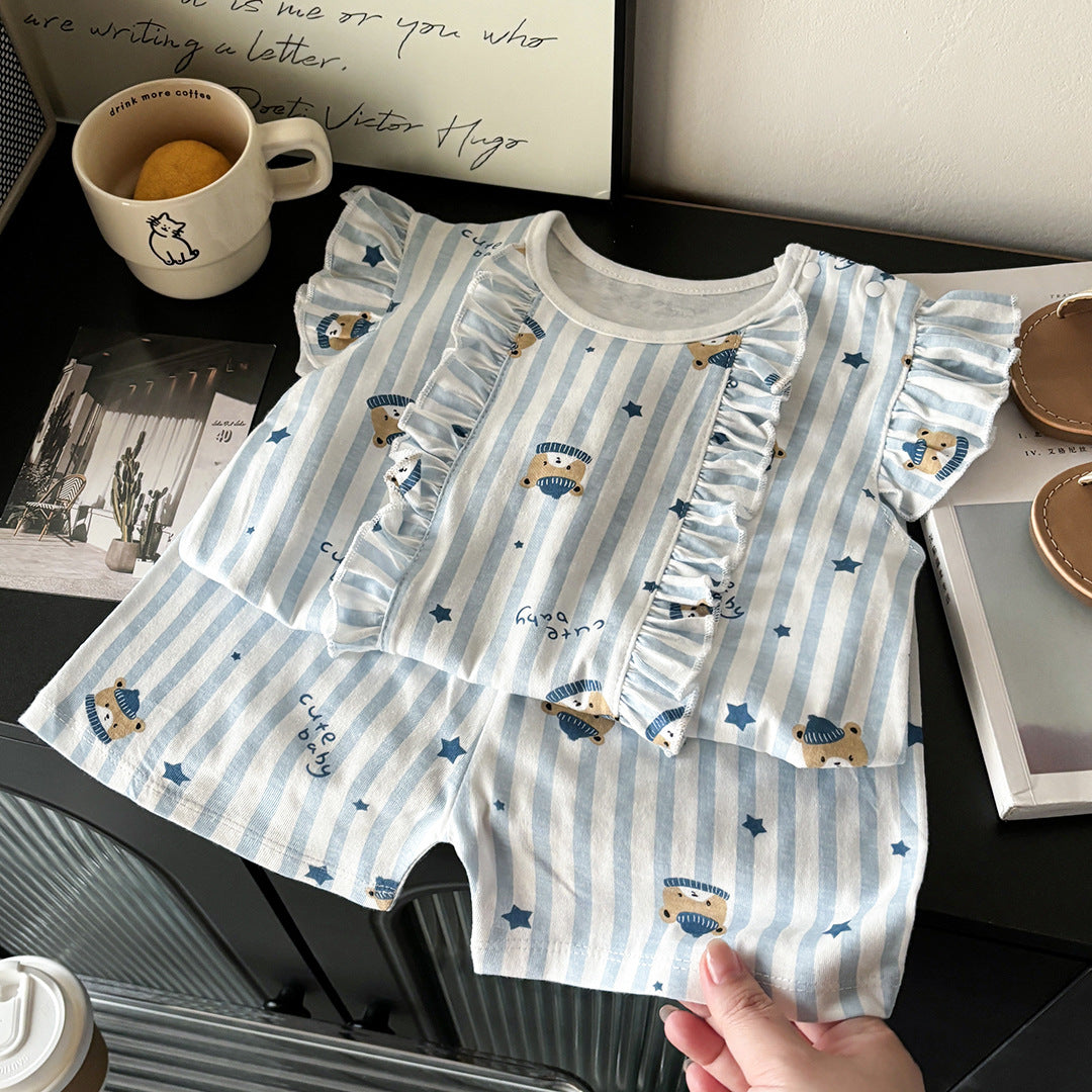 Summer Trend: Girls' Pure Cotton "Flying Sleeve" Suit – Summer Kids Fashion Nepal | Tudoholic