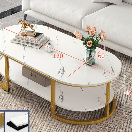 Modern Rock Board Round Coffee Table for — white
