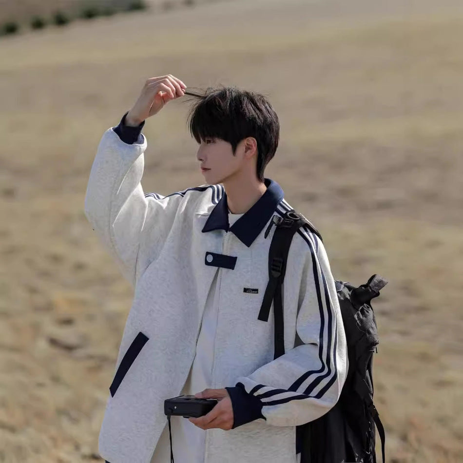 American Retro Sports Jacket – Men’s Spring & Autumn Casual