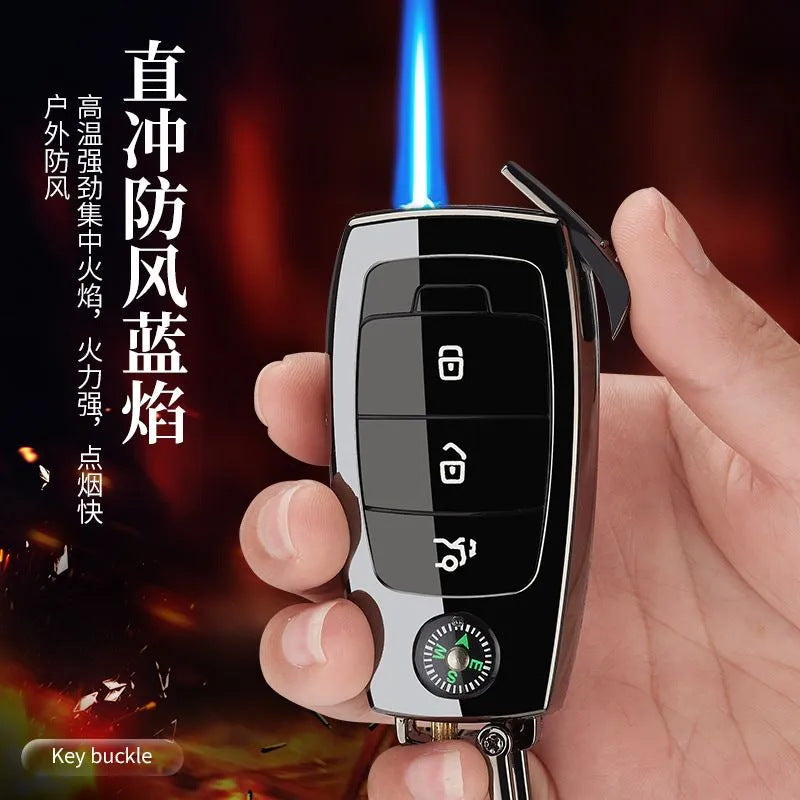 Creative Windproof Lighter Keychain – Car Key Pendant