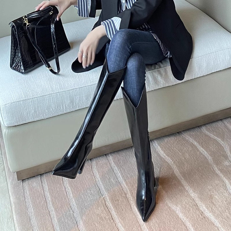 V-Mouth High Boots for Women – Stylish & Comfortable