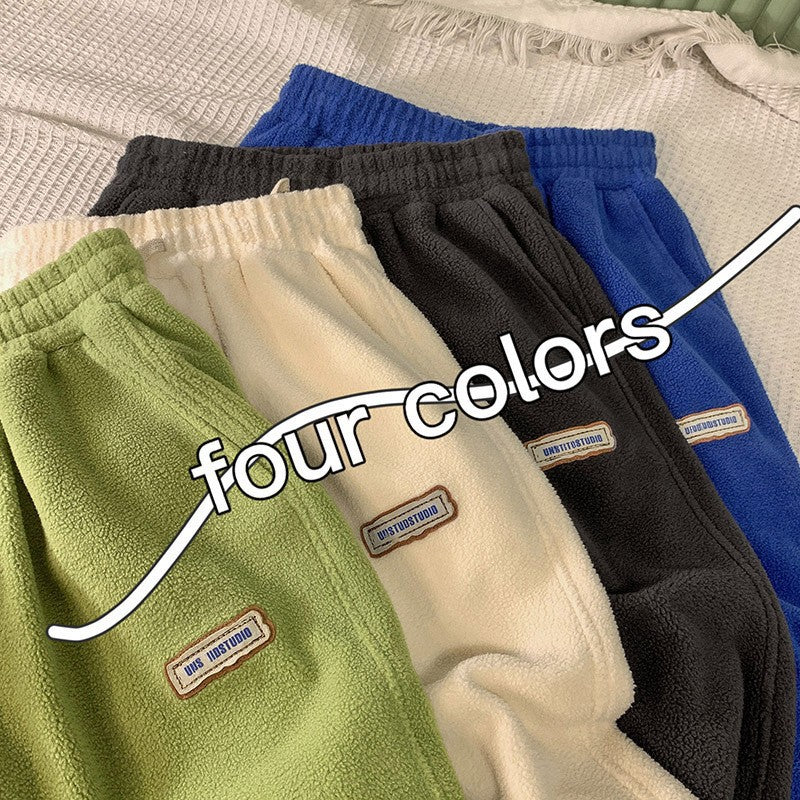 War Fleece Lamb Wool Thick Winter Harem Pants Women