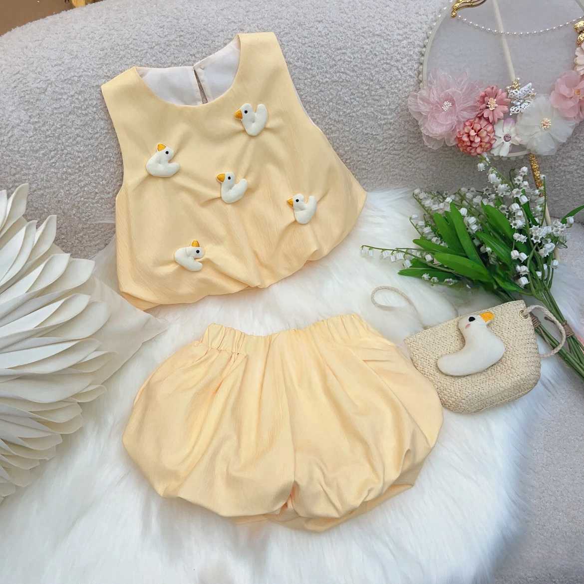 Baby Girls Yellow Duck Flower Bud Dress Set – Baby & Children's Outfits – Image 6