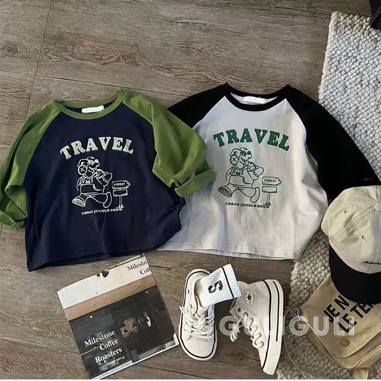 Boys & Girls Cotton Long-Sleeve Base T-Shirt