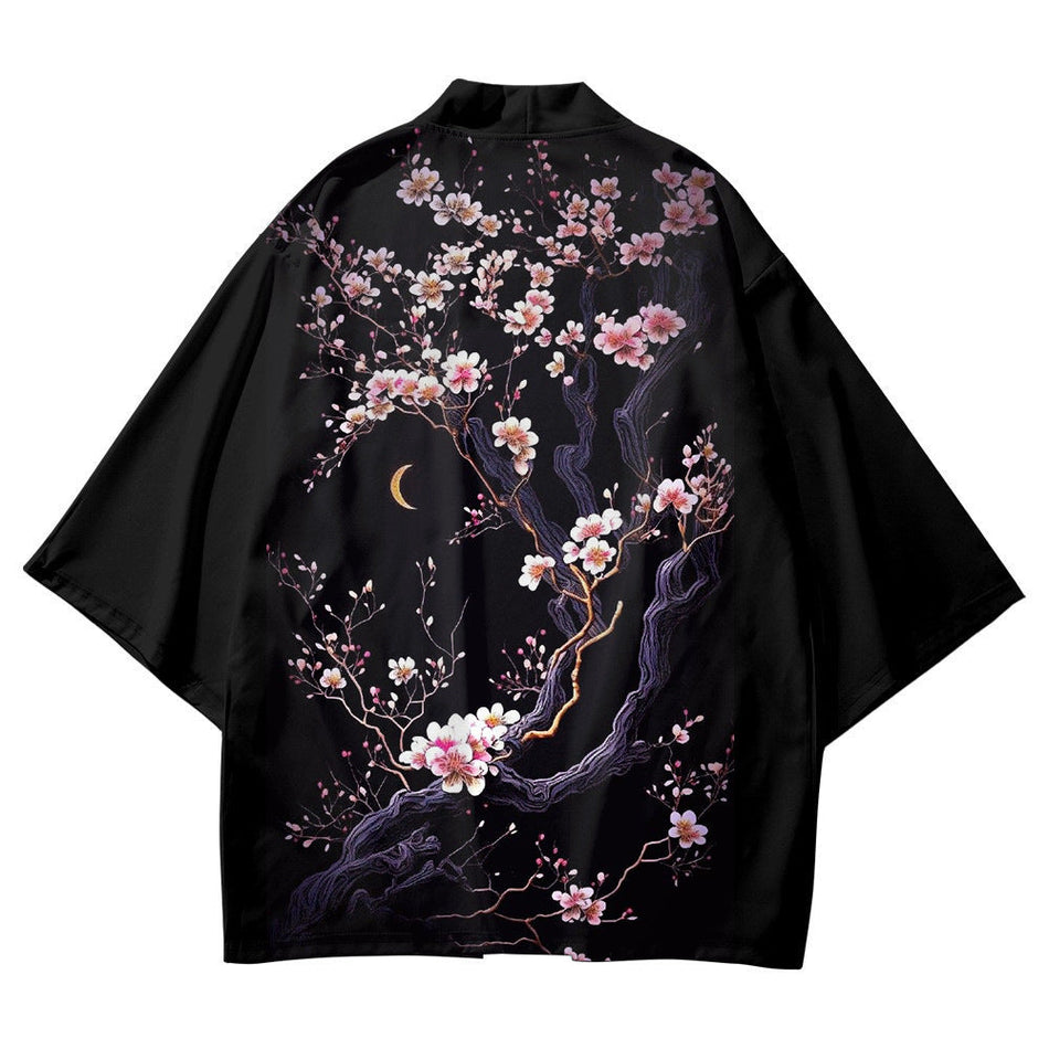 Men’s Samurai Kimono Feather Woven Street Bathrobe