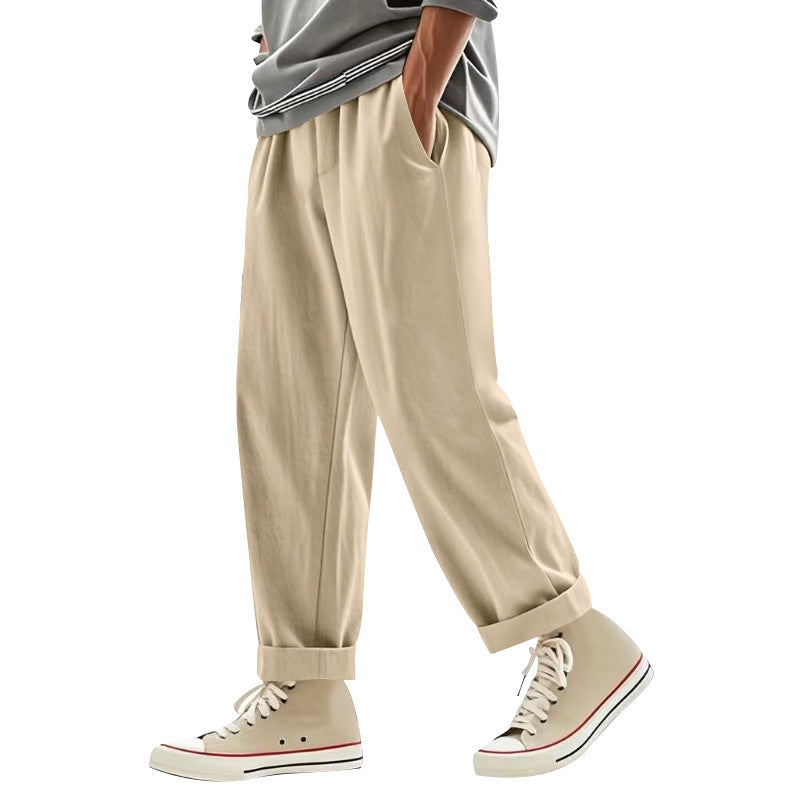 Men's Loose Linen Wide Leg Casual Beach Trousers