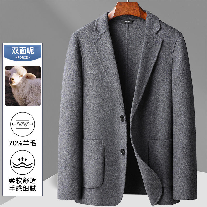 Light Luxury Wool Suit Jacket – Double-Sided Spring/Autumn
