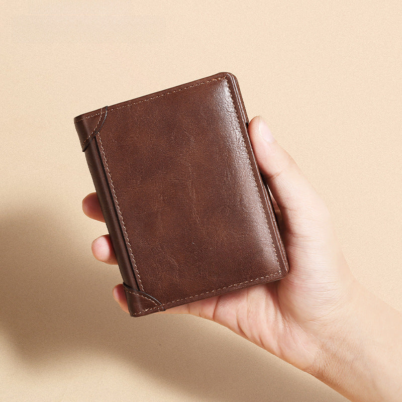 Men’s Retro Business Wallet - Multi-Card & Zipper Coin Purse