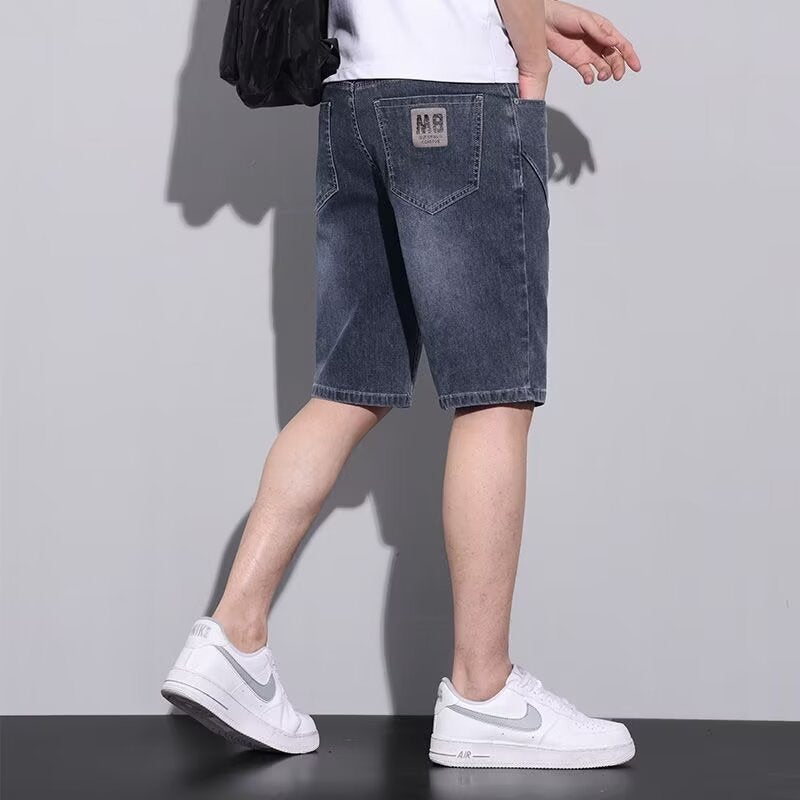 STOCK-Men’s Summer Denim Shorts | Loose Fit 5-Point Stretch