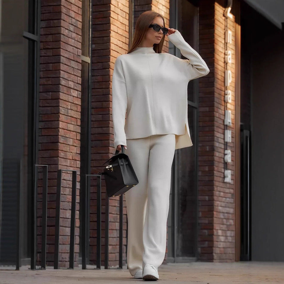 Women’s Knit Sweater + Wide-Leg Pants 2-Piece Set