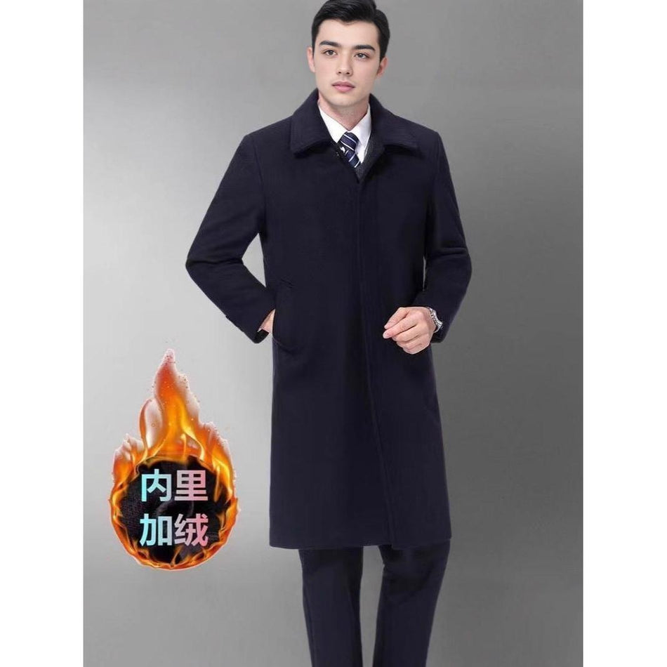 Men’s Winter Woolen Security Jacket Mid-Length Thickened