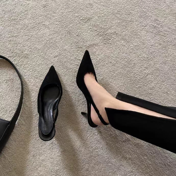 STOCK-Black Pointed Stiletto Heels for Women – Elegant Shoes