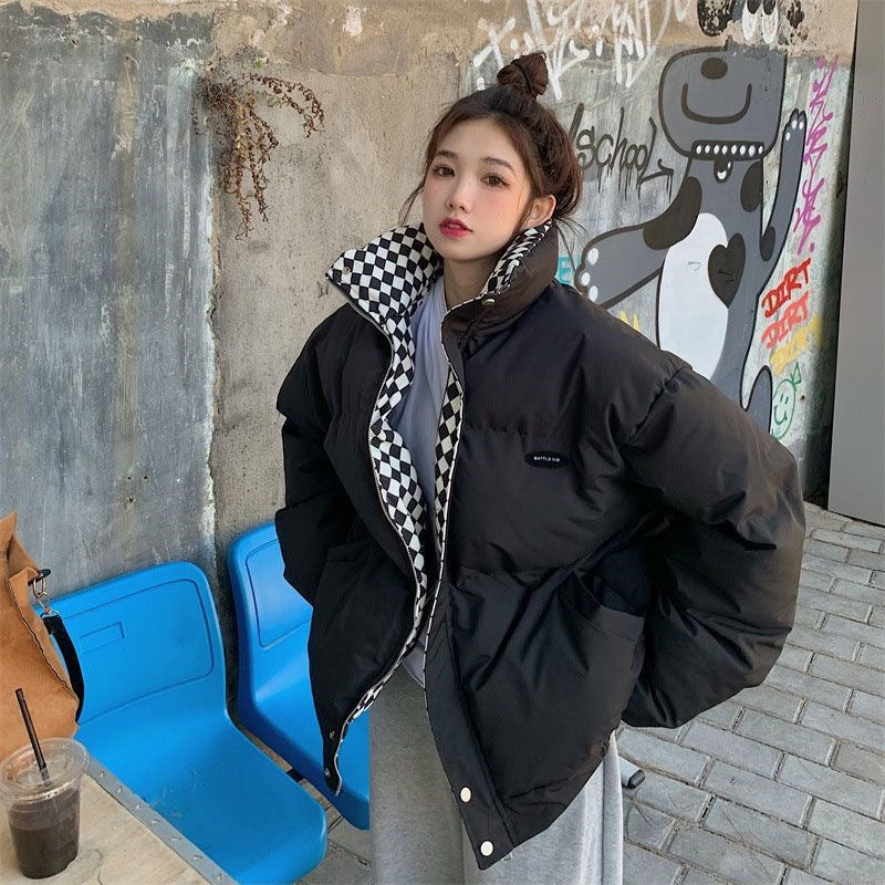 Retro Checkerboard Cotton Jacket
