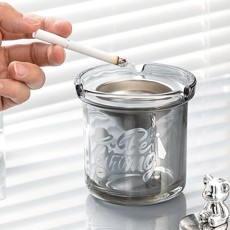 Light Luxury Funnel Ashtray – With Lid & Anti-Fly