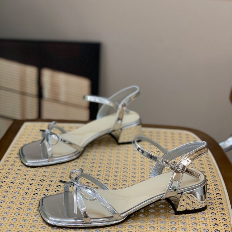 Sandals for Women 2025 | Chic Bow & Thick Heel