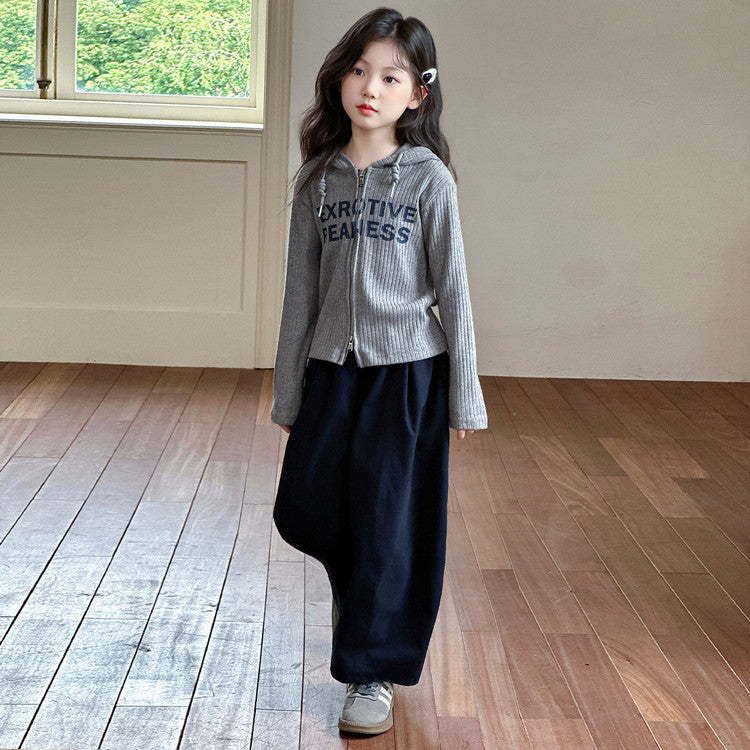 Girls Cargo Set – Spring Autumn Sweatshirt Outfit – Outfit Sets – Image 1