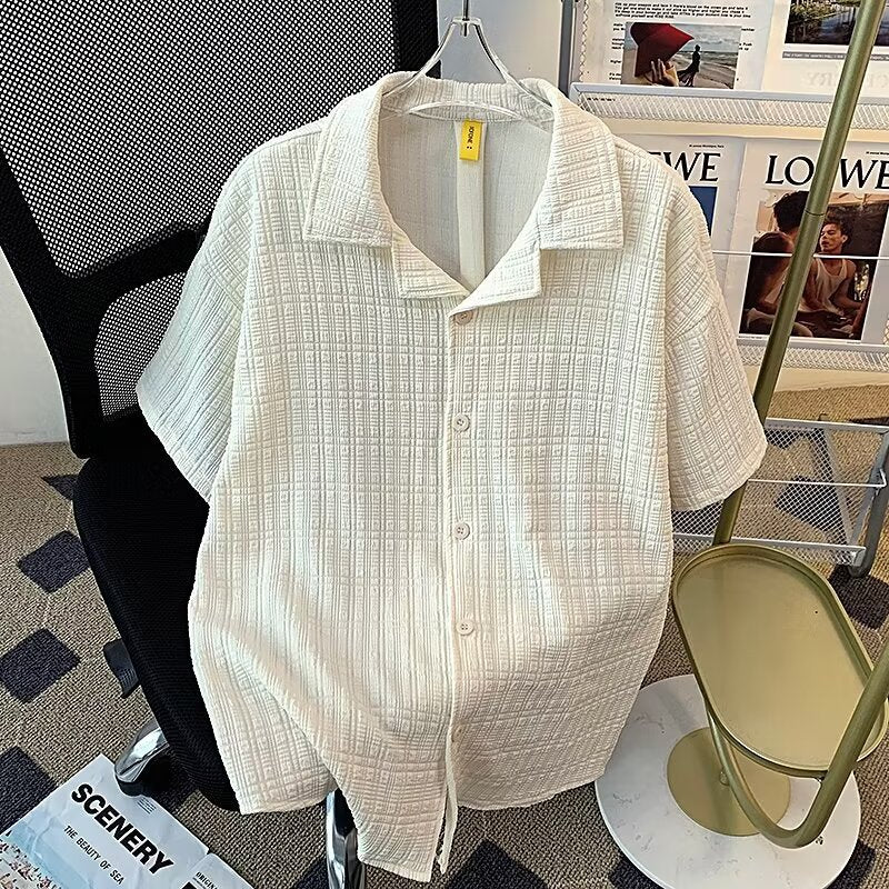 Men’s Retro Cuban Collar Shirt – Summer Cool & Casual Top