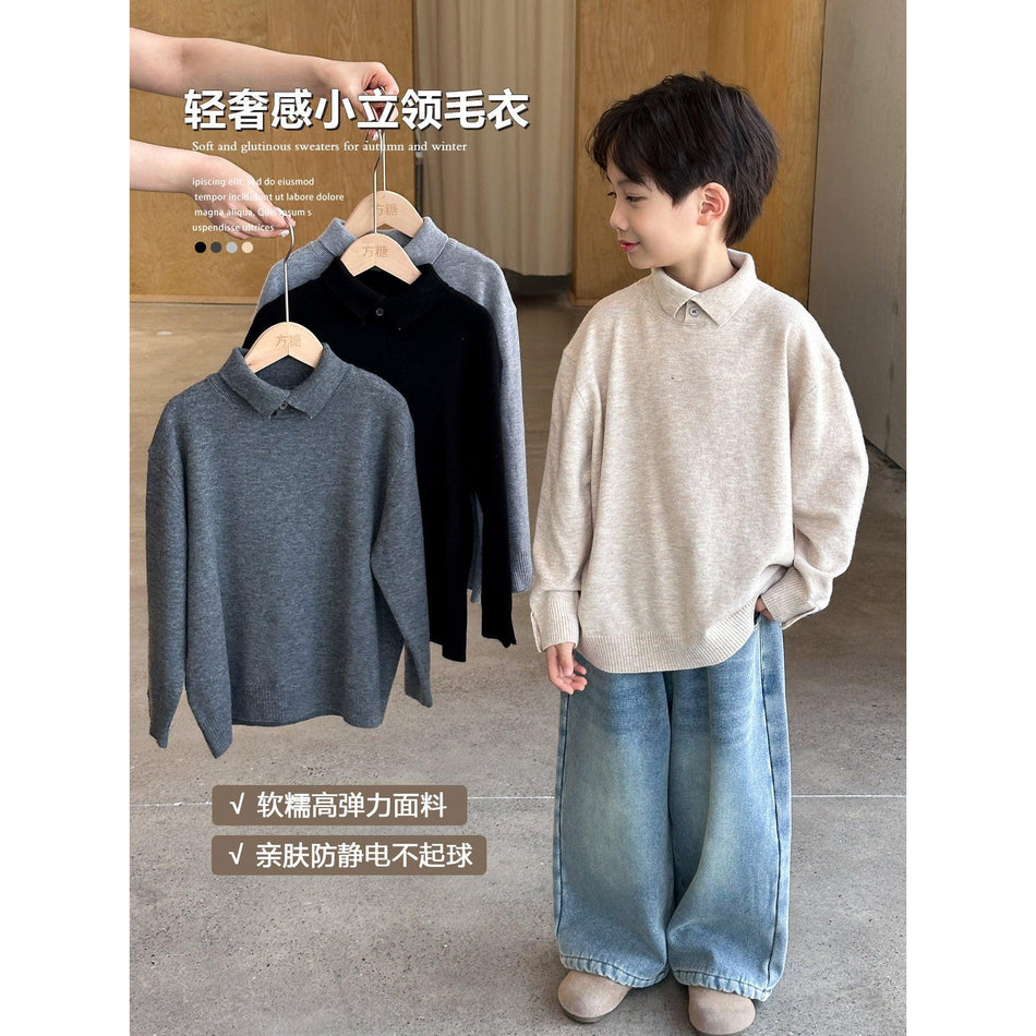 Michael Xie Boys Korean Knit Base Sweater Winter 2025