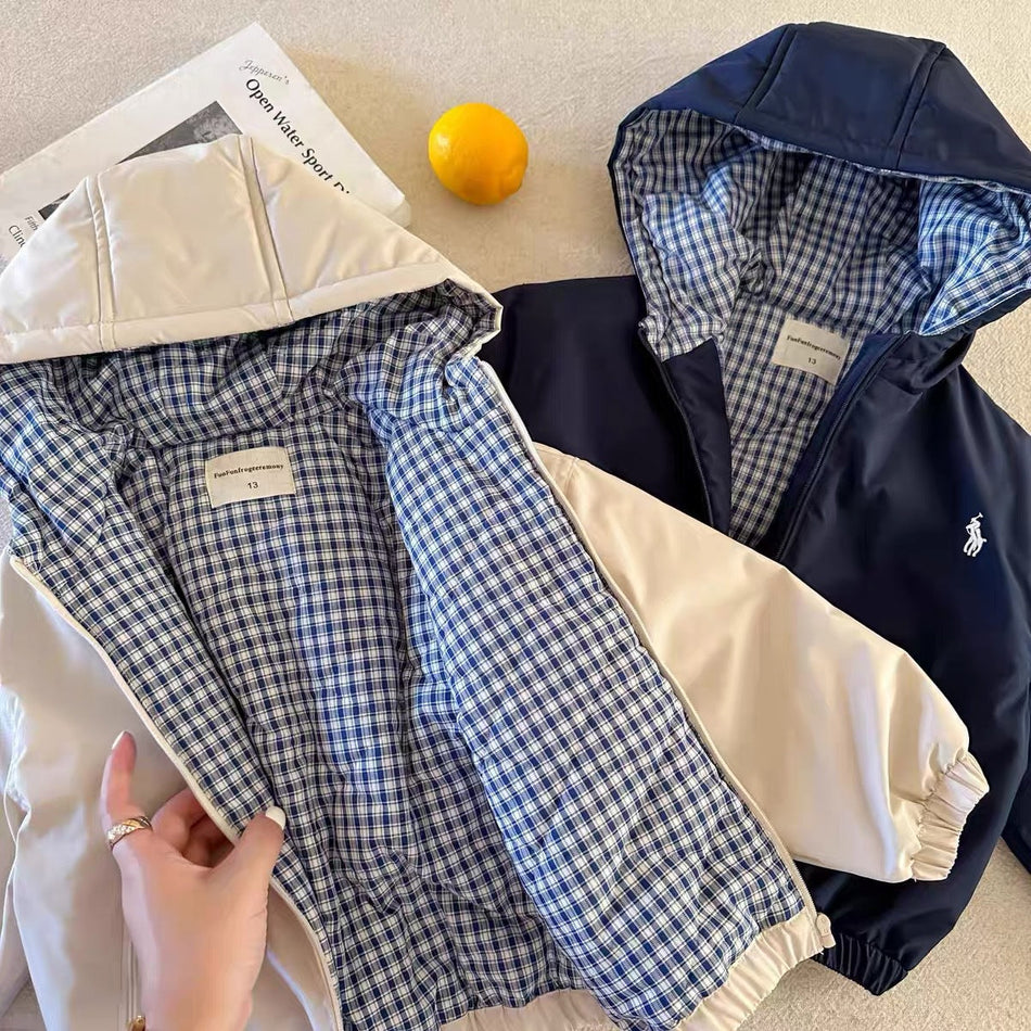 Children’s Quilted Hooded Cotton Jacket Warm Wear