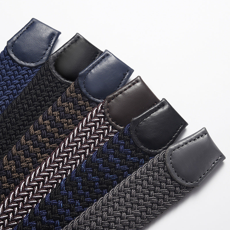 STOCK-Woven Stretch Belt for Men – Elastic Fit & Alloy Buckle