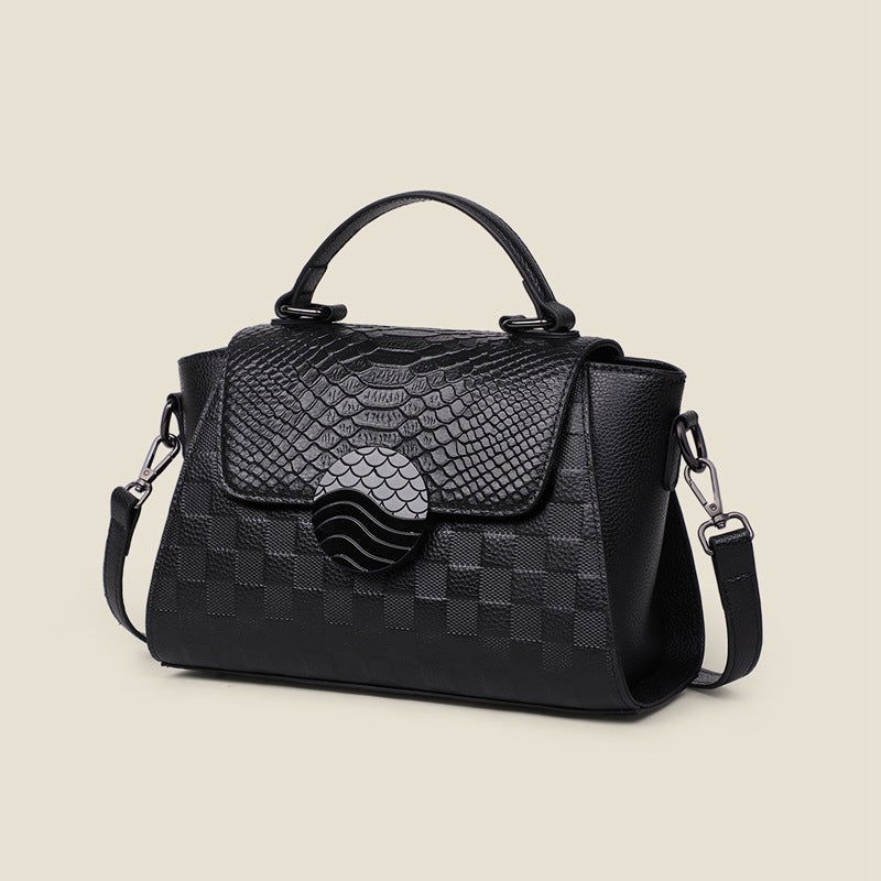 STOCK-Genuine Leather Large Capacity Handbag