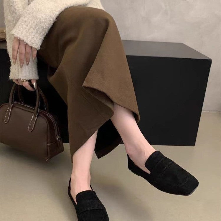 STOCK-pring Matte Suede Loafers – Women's Soft Bottom Slip-On