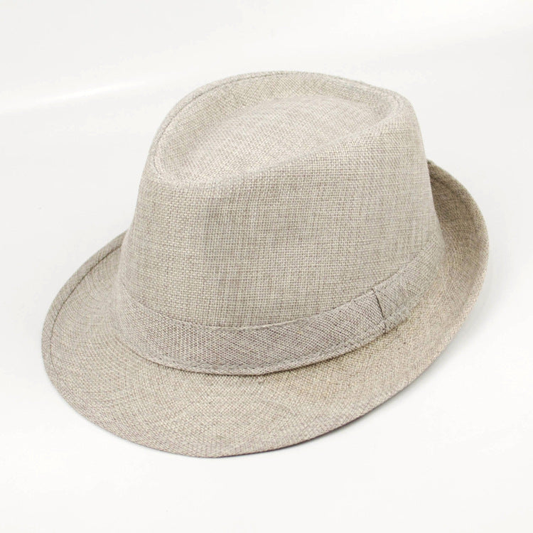 STOCK-Men’s Summer Linen Sun Protection Jazz Hat – Outdoor Cap