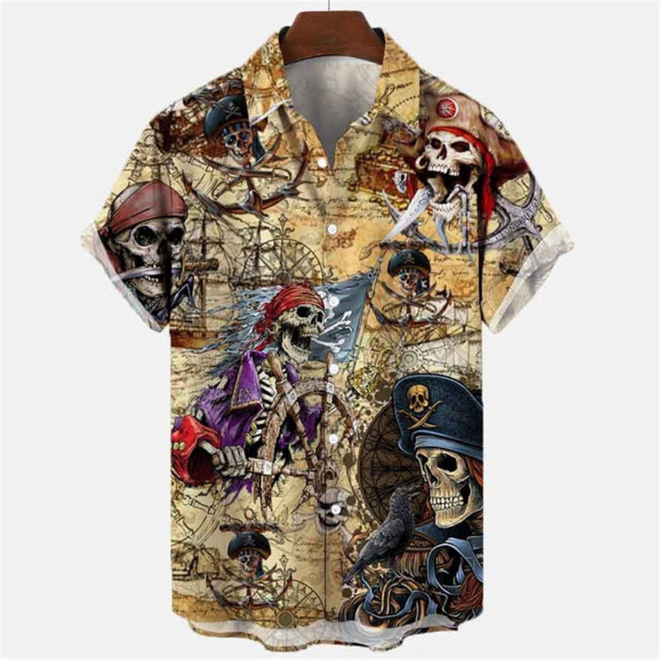 3D Retro Animal Print Hawaiian Shirt for Men