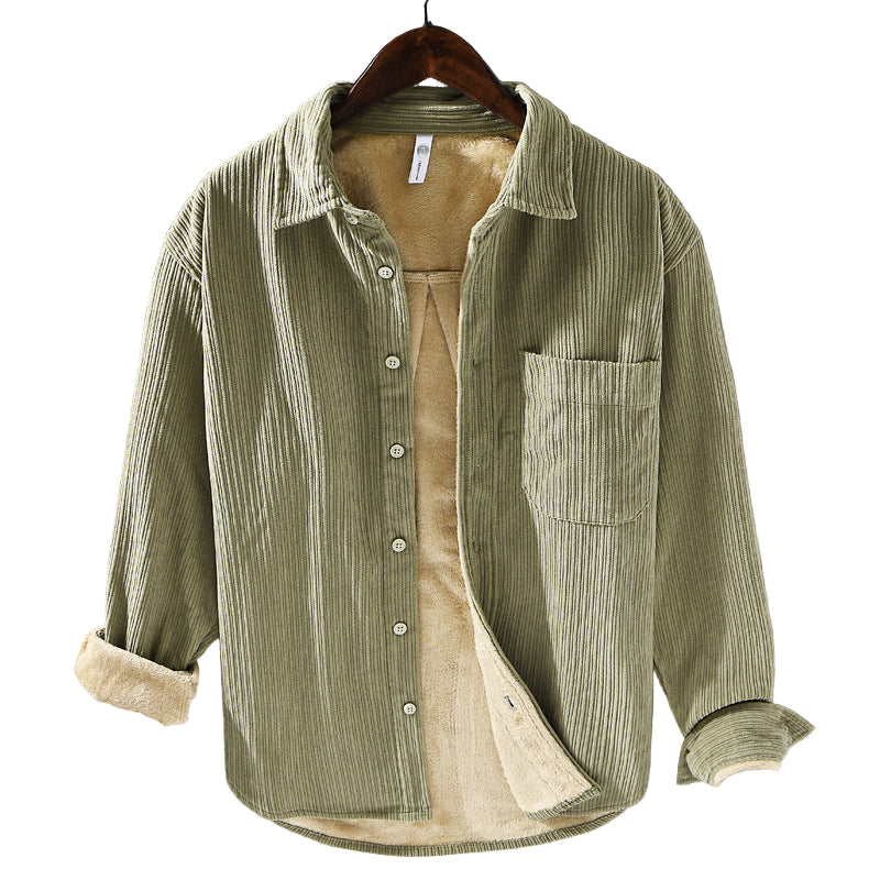 Men’s Winter Thickened Velvet Corduroy Shirt