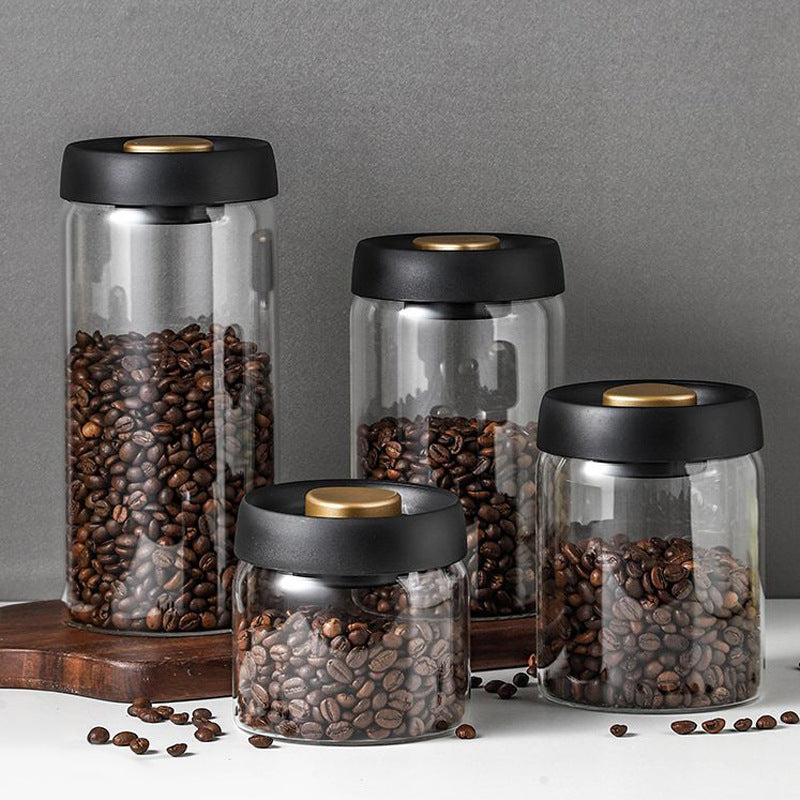 Vacuum Sealed Glass Coffee and Grain Jar