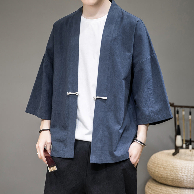Men’s Han Dynasty Retro Buttoned Cardigan Jacket