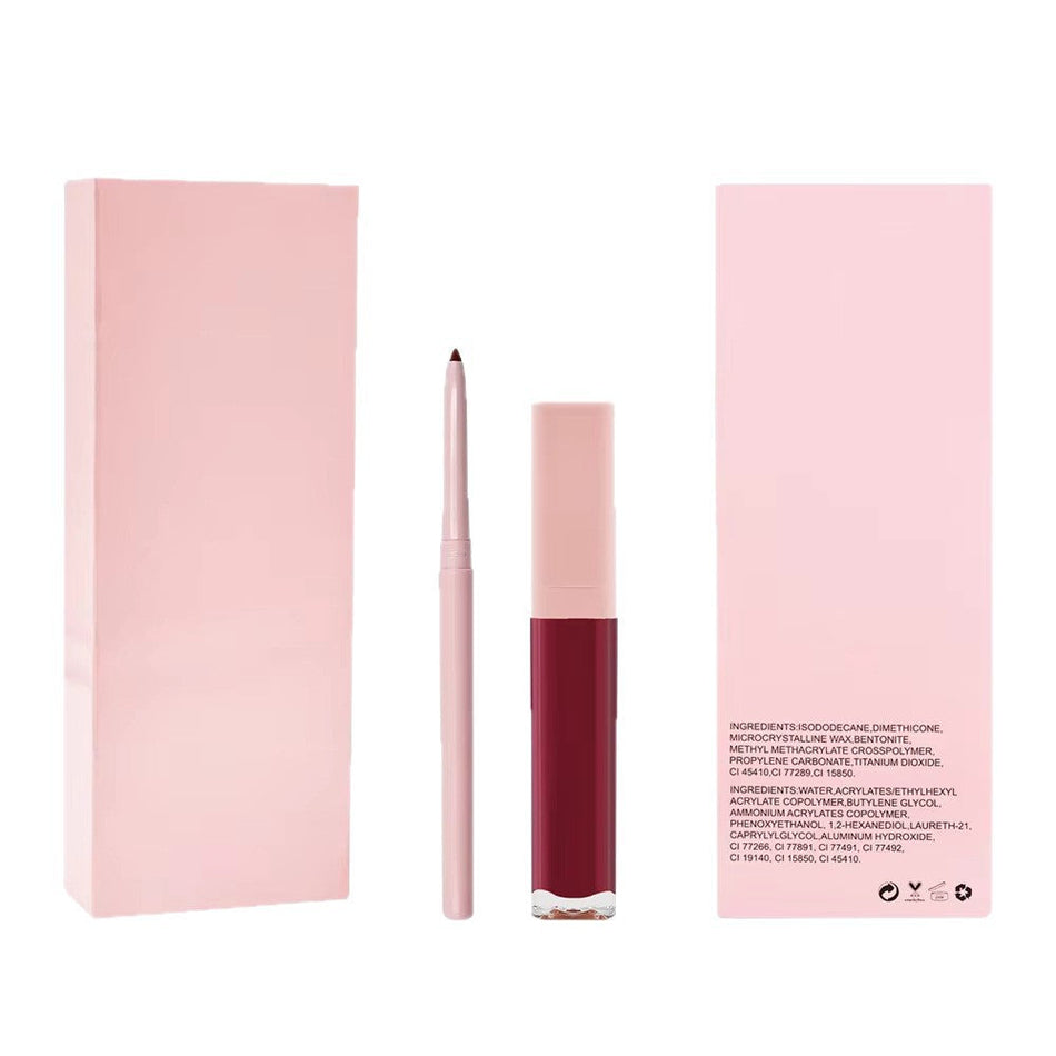 2-in-1 Matte Waterproof Lip Gloss & Liner Set