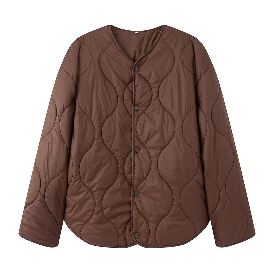 Women’s Round Neck Quilted Cotton Coat