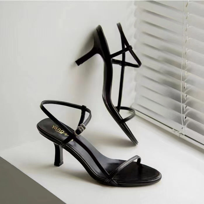 Women Korean Style Open Toe Buckle Strap High Heel Sandals!!