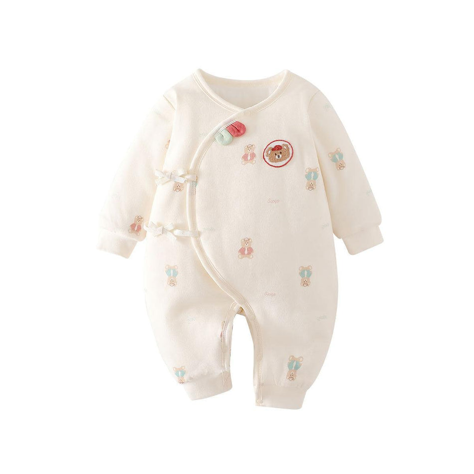 Thick Cotton Baby Butterfly Quilted Crawling Jumpsuit