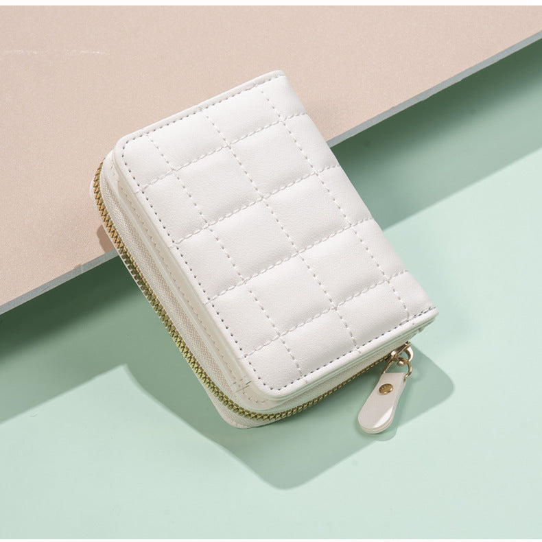 Embroidered Short Zipper Multi-Card Coin Wallet